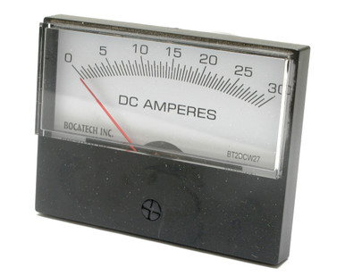 0 - 30 Amp DC Analog Panel Meter, 3 Inch Meter