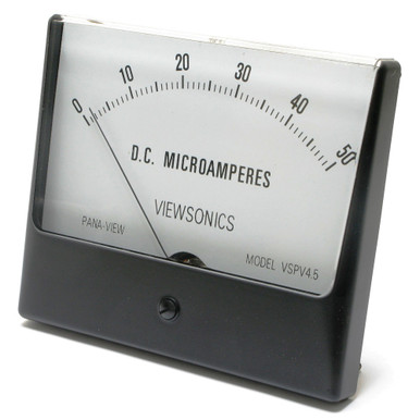 0 - 50 Microampers DC, Panaview Analog Panel Meter, 4.5 Inch
