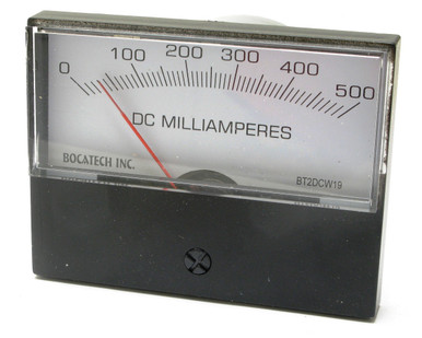 0 - 500 Milliampers DC, Analog Panel Meter, 3 Inch