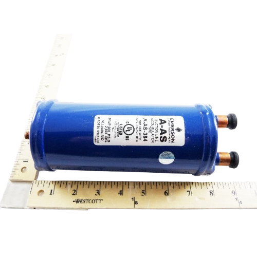 Copeland 060819 Suction Accumulator, 1/2″ Sweat, 300 PSI, 3″ x 8″ (A-AS384)