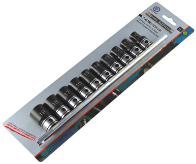 Dual Action Thin Wall Impact Socket Set 1/2" Metric 10 Piece - 10241001