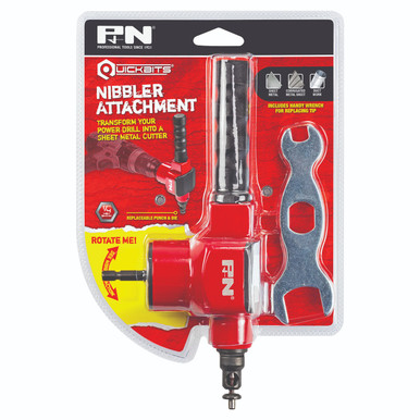 P&N Quickbits Drill/Impact Driver Sheet Metal Nibbler Attachment 1/4 Hex - 107NIB001