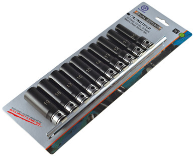 Dual Action Thin Wall Impact Socket Set 1/2" Metric Deep 10 Piece - 11241001