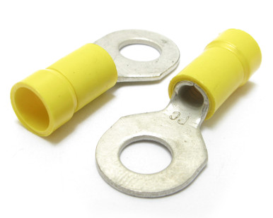 12 - 10 AWG Ring Terminals, 1/4" - 100 Pieces