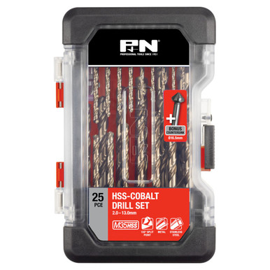 P&N HSS Cobalt Jobber Drill Set 25 Piece Metric + Bonus 1 Piece Countresink. - 149060006