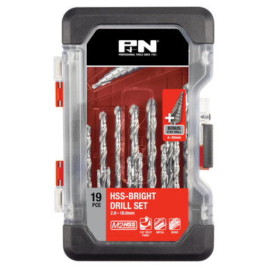 P&N HSS Bright Drill Set With Step Drill 19 Piece - 149060015