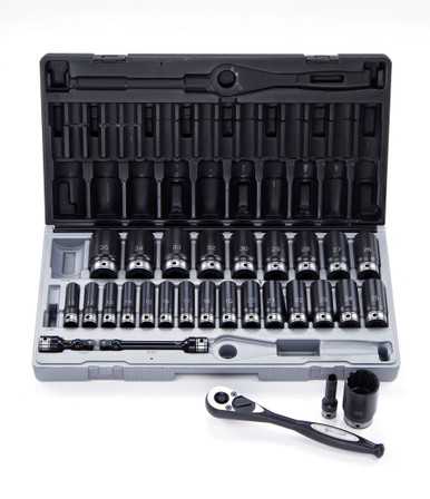Dual Action Thin Wall Impact Socket Set 1/2" Metric Deep 29 Piece - 15242901