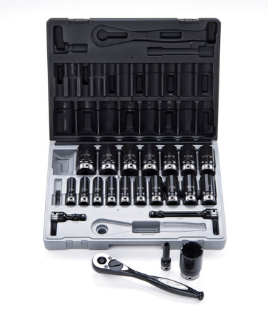 Dual Action Thin Wall Impact Socket Set 1/2" Imperial Deep 22 Piece - 17242201