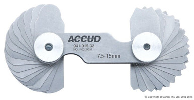 Accud Radius Gauge 7.5-15 MM - AC-941-015-32