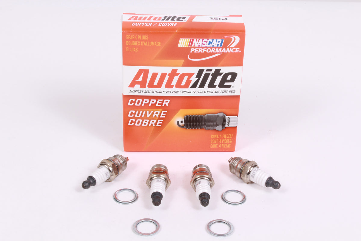 Box of 4 Genuine Autolite 2554 Copper Non-Resistor Spark Plugs