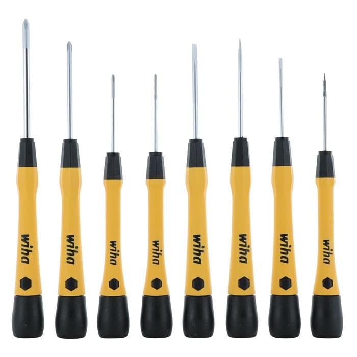 Wiha 27396 8-Piece ESD Safe PicoFinish Precision Screwdriver Set in Pouch