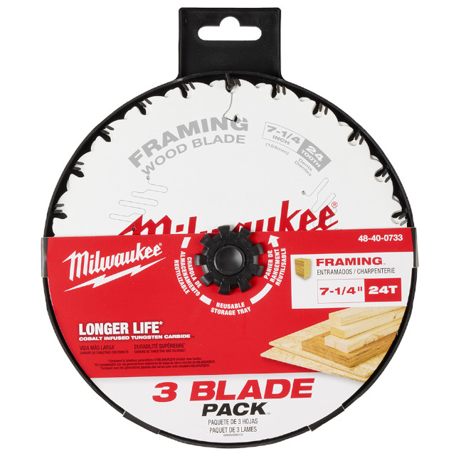 Milwaukee 48-40-0733 7-1/4″ 24T Framing Blade 3-Pack