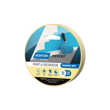 Norton Expert 24mm x 50m Paint & Decorator Masking Tape - 69957341714