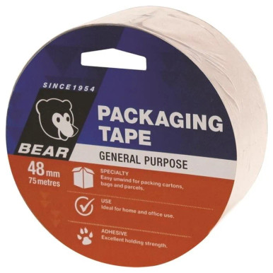 Bear 48mm x 75m Clear Packaging Tape - 66623336599