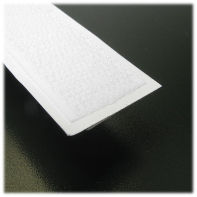 3/4 inch Wide White Adhesive-Backed Hook side of Hook and Loop fastener