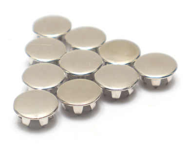 3/8" Snap Button Hole Plug, Nickel-Plated Steel, 10pcs