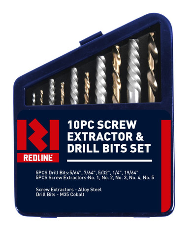 Redline Screw Extractor & Drill Bits Set 10 Piece - RL421906