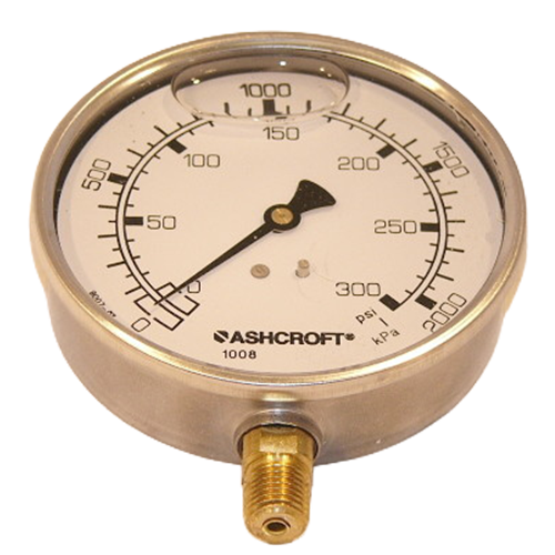 Ashcroft 1001008AL02L 0-300 PSI Pressure Gauge 4-Inch Dial