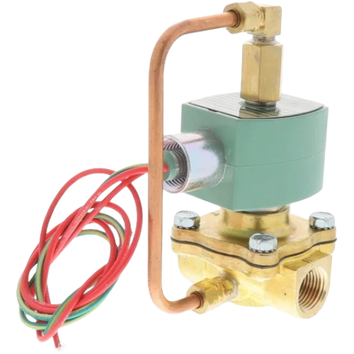 ASCO 8210G12 2-Way Normally Open Solenoid Valve, 1/2″ NPT, 120VAC, Brass