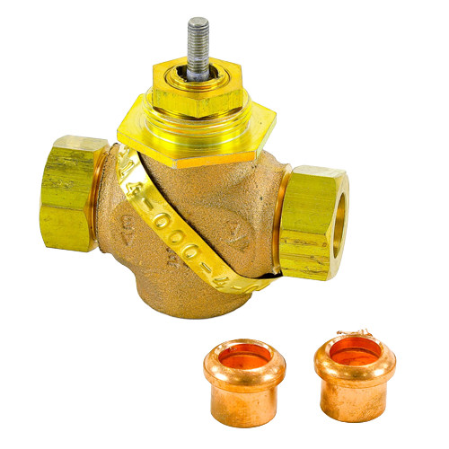 Schneider Electric VB-7214-0-4-4 Globe Valve, 1/2″ Union Sweat, 4.4 Cv, 2-Way