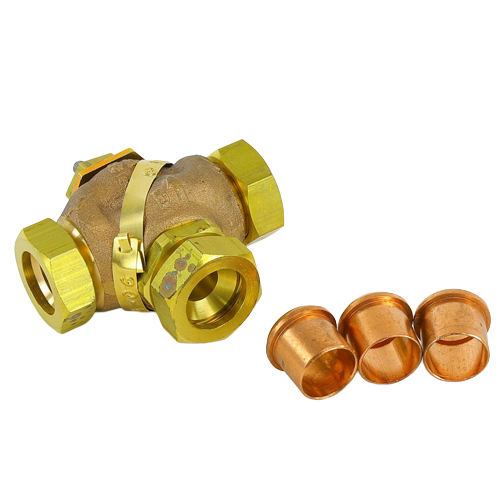 Schneider Electric VB-7314-0-4-6 3-Way Mixing Globe Valve, 3/4″ Union Sweat, 7.5 Cv, Bronze