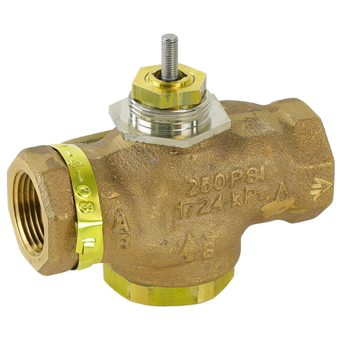 Schneider Electric VB-7323-0-4-8 Globe Valve, 3-Way Diverting, 1″ NPT, 15 Cv, Bronze