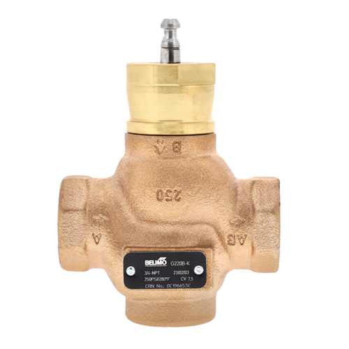 Belimo G220B-K Globe Valve 3/4″ NPT 2-Way 7.5 Cv Bronze Body Brass Trim