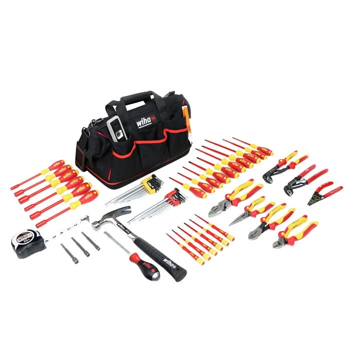 Wiha 32937 59-Piece Master Electrician's Insulated Tool Set in Canvas Tool Bag