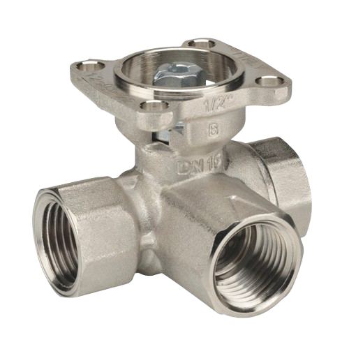 Belimo B308 Ball Valve, 1/2″ NPT, 3-Way, 0.46 Cv, Nickel Plated Brass