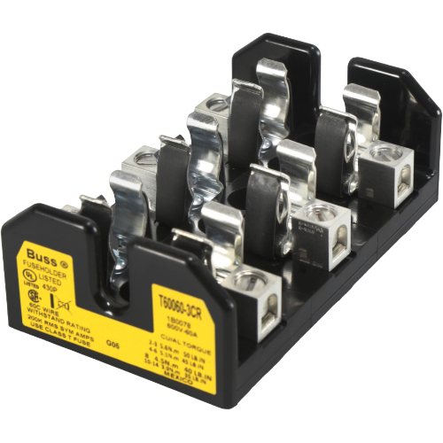 Bussmann Fuse T60060-3CR 3-Pole Class T Fuse Block 60A