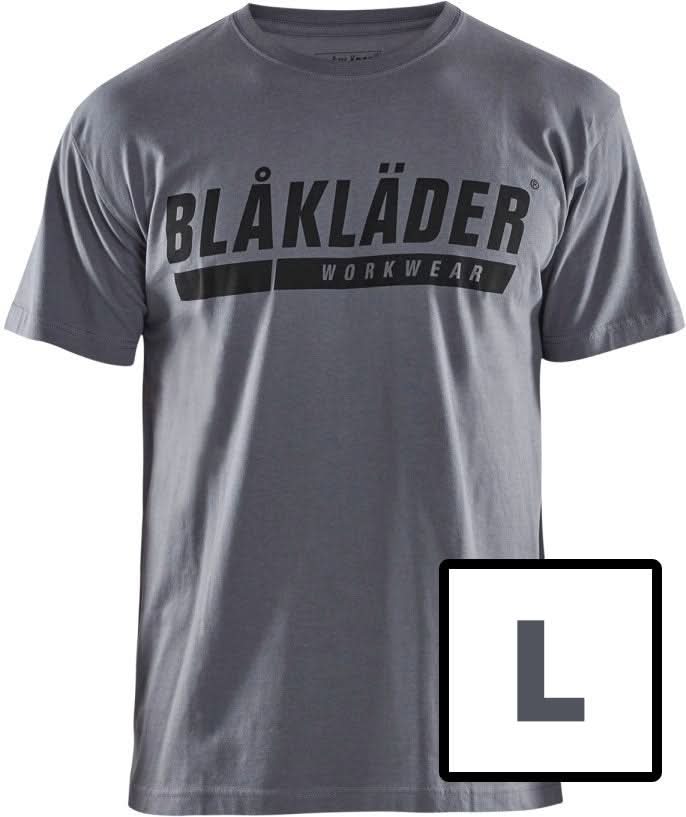 FREE Blaklader 35551042 Short Sleeve T-Shirt with Logo, Gray, L