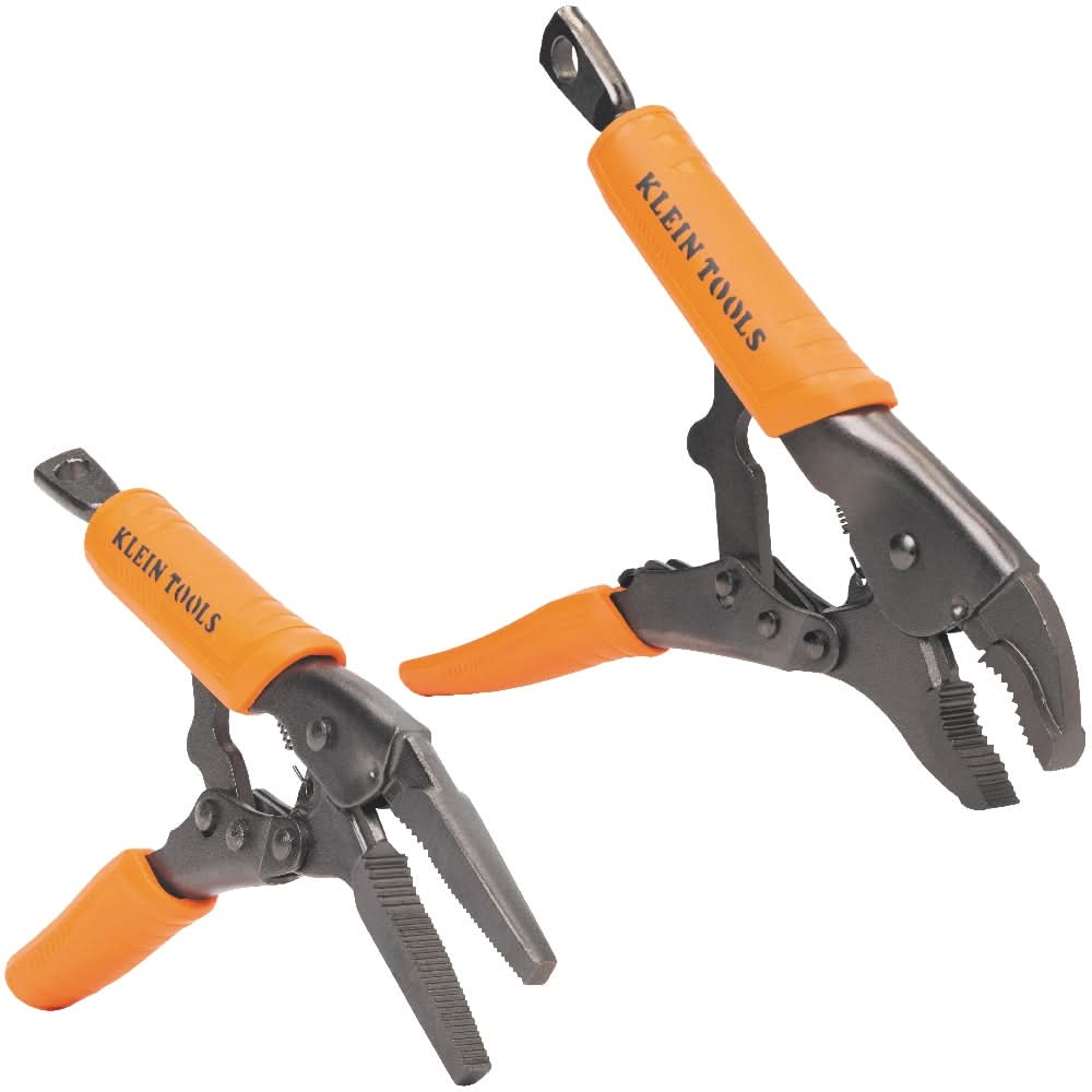 Klein Tools 38663 2-Piece Locking Pliers Set, Curved Jaw 10-Inch, Long Nose 6-Inch