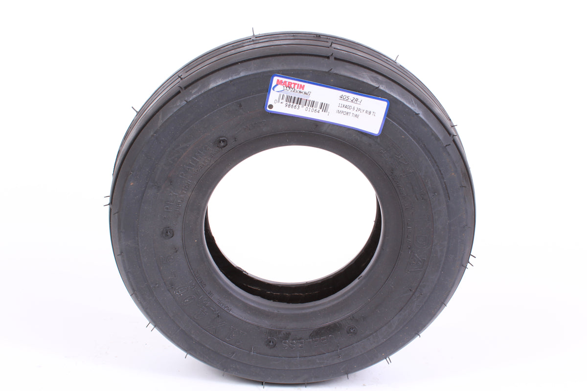 Martin Wheel 405-2R-I 11x400-5 Rib Tread 2 Ply Pneumatic Tire K401