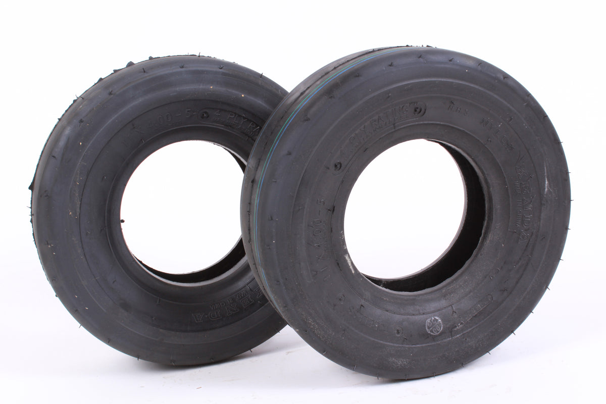 2 Pack Martin Wheel 405-4SM-I 11x400-5 Smooth Tread 4 Ply Pneumatic Tire K404LG