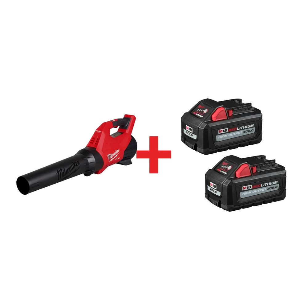 Milwaukee M18 FUEL 18V 500CFM Blower with M18 REDLITHIUM HIGH OUTPUT XC 6.0Ah Battery 2-Pack