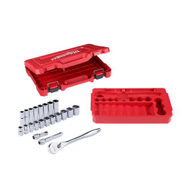 Milwaukee Ratchet & Socket Set SAE 1/2" Drive 22 Piece - 48229410
