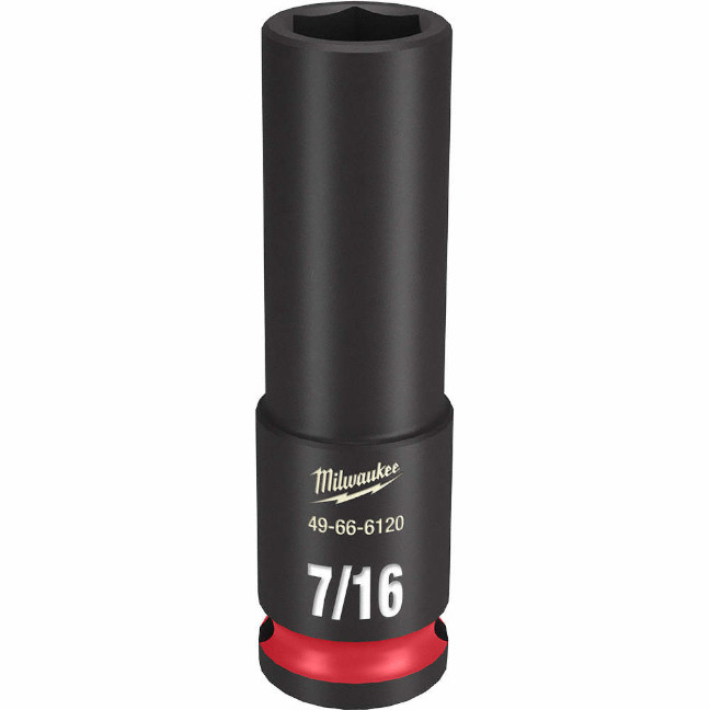 Milwaukee 49-66-6120 SHOCKWAVE™ Impact Duty 3/8″ Drive 7/16″ Deep 6 Point SAE Socket