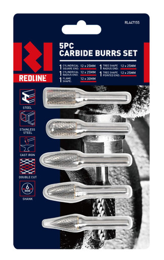 Redline Carbide Burr Set 5 Piece - RL447155