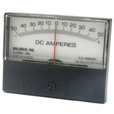 50-0-50 Amp DC Analog Panel Meter, Illuminated, 3 Inch