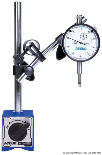 Accud Dial Indicator & Magnetic Stand with Fine Adjustment 1"- AC-280-001-02