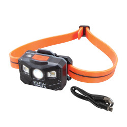 Klein Tools Rechargeable Headlamp with Silicone Strap, 400 Lumens, All-Day Runtime - A-56064
