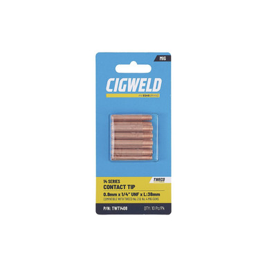 Cigweld Contact Tip 0.8mm Tweco 2/4 Pack 10 - TWT1408