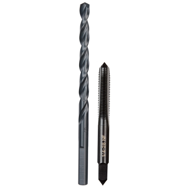 Milwaukee 49-57-5538 1/4″-28 NF Straight Flute Plug Tap and #3 Drill Bit Set