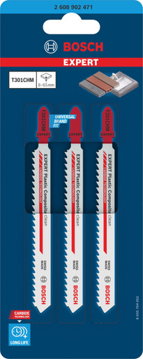 Bosch Expert Jigsaw Blade Set Plastic Composites 3 Piece - 2608902471