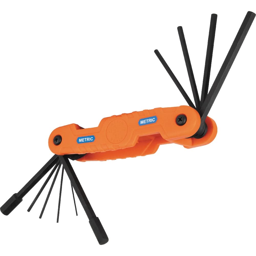 Klein Tools 70550M Pro Folding Hex Key Set, 10-Key, Metric Sizes