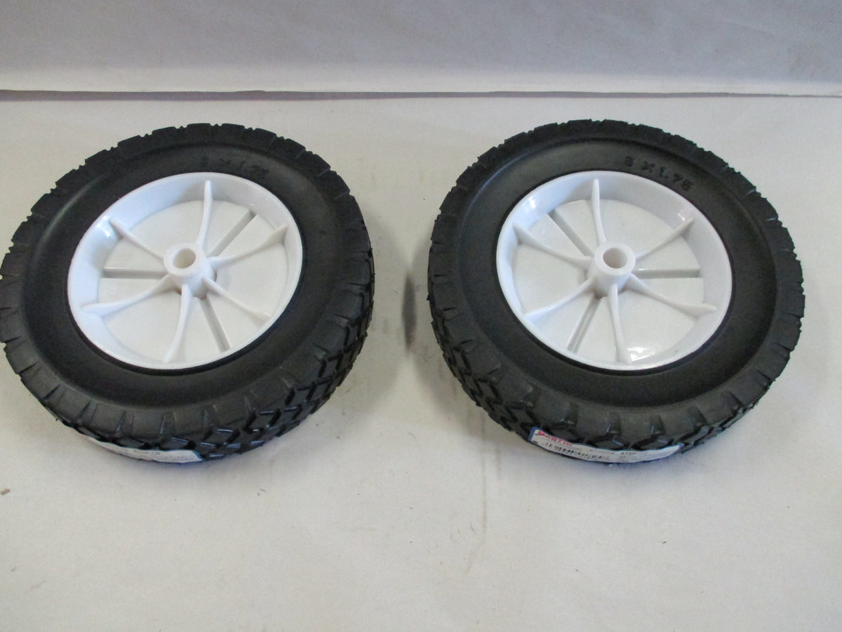 2 Pack Martin Wheel 875P-OF 8" x 1.75" Plastic Wheel Fits Toro 10-9860 1/2" Bore