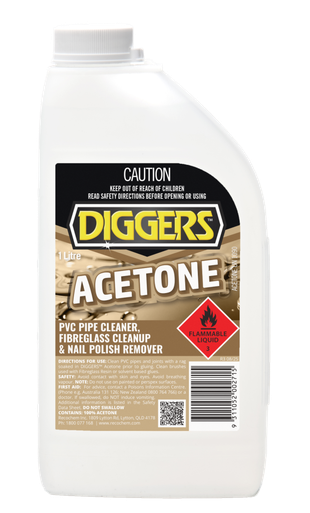 Diggers Acetone 1 Litre - 16255-61DIG