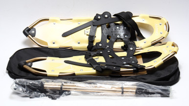 AMBIO 3-in-1 Snowshoes w/ Trek Pole, Yellow, 30in