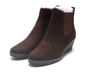 Aerosoles Women's Brandi Wedge Bootie, Brown Fabric, 10M