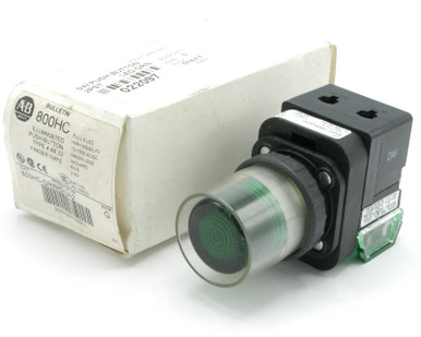 Allen-Bradley 800HC-QRAH2GA2 30mm Momentary Illuminated Push Button, Green